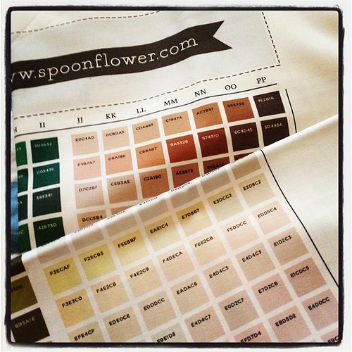 New Spoonflower colour matching chart.