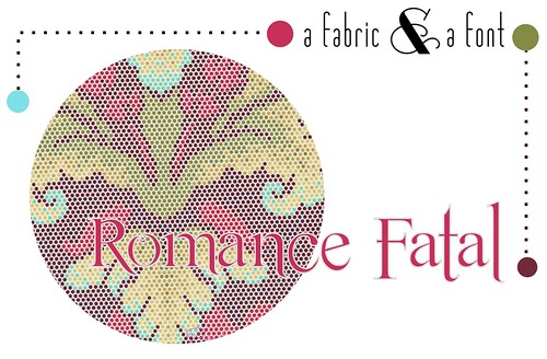 A Fabric & A Font Party Decor Inspiration: Romance Fatal Serif + Tina Givens Parisville Damask Dot Pomegranate by fabricpaperglu