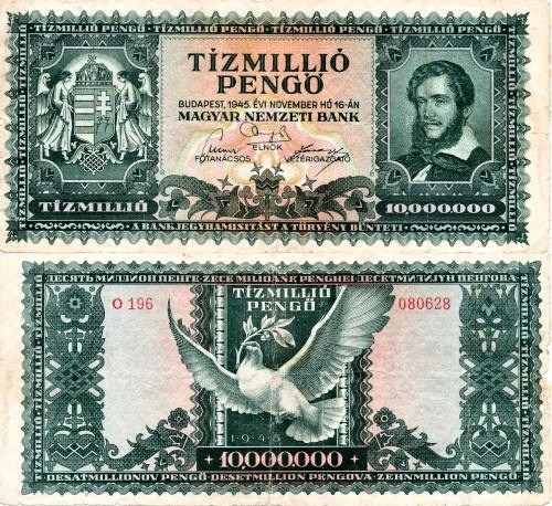 10 000 000 Pengő Maďarsko 1945, Pick 123