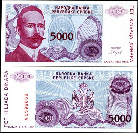 5000 Dinárov Bosna a Hercegovina (Srbsko), Pick 149