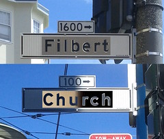 Lower case San Francisco street signs