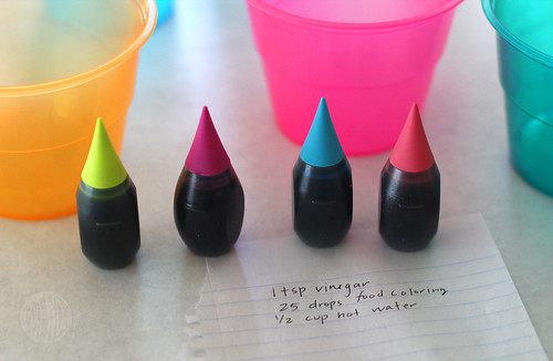 recipe for dyeing eggs with food coloring