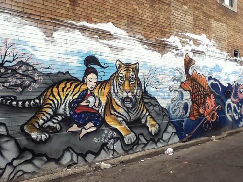 多伦多唐人街的涂鸦壁画