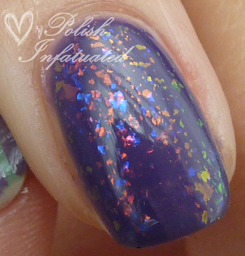 purple&green nail art mash4