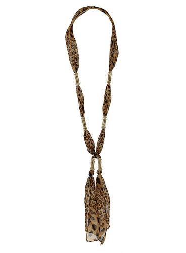 Leopard scarf necklace