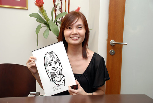 Caricature live sketching for Marks & Clerk Singapore LLP Christmas Party - 3