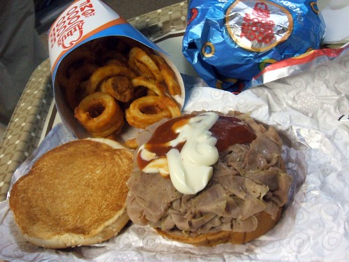 Roast beef and curly fries