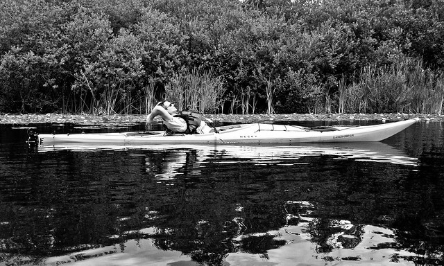 Dave and his Kayak
(B&W)