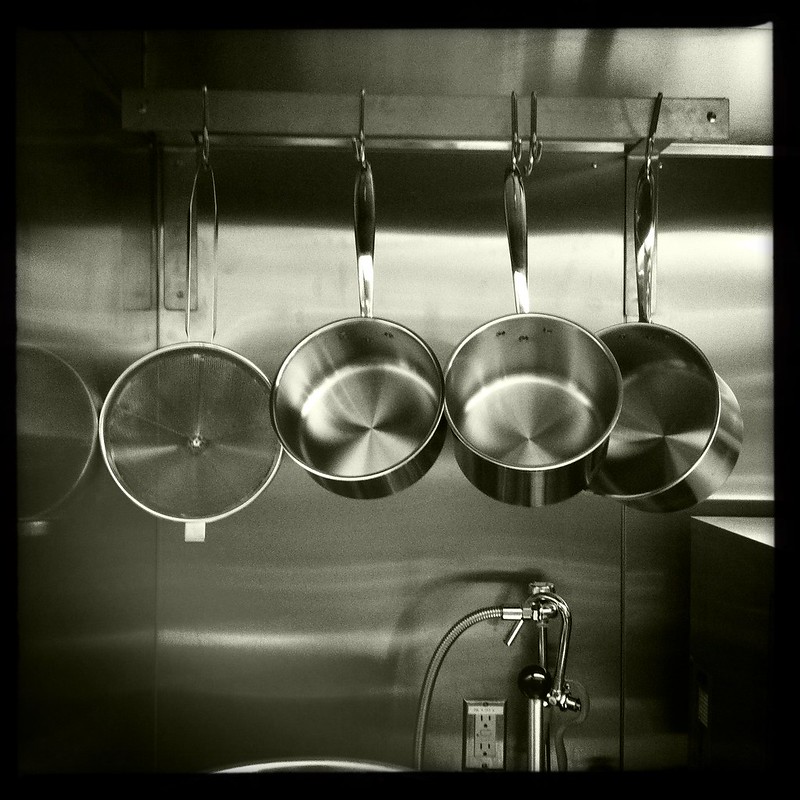 Shiny new pots look great in black n white