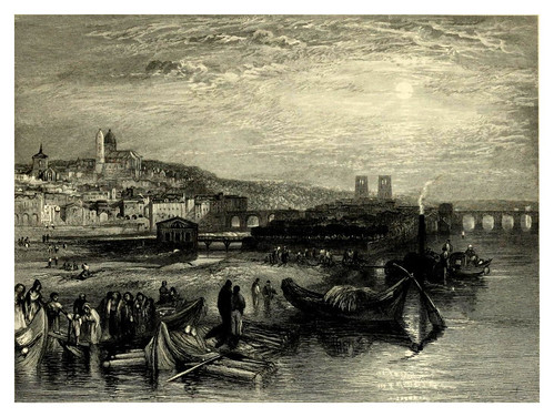 032-Melun-Wanderings by the Seine from Rouen to the source 1835- Joseph Mallord W.Turner