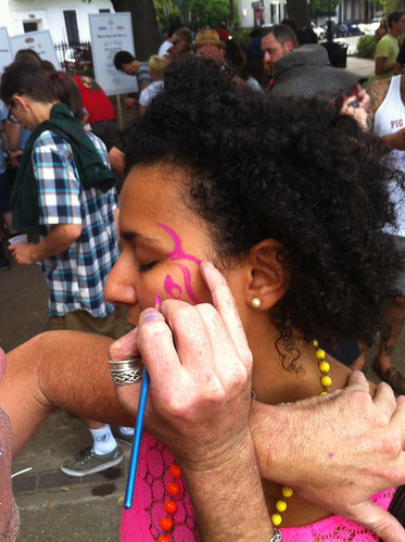 Getting my face painted at Pig & Punch 2012.