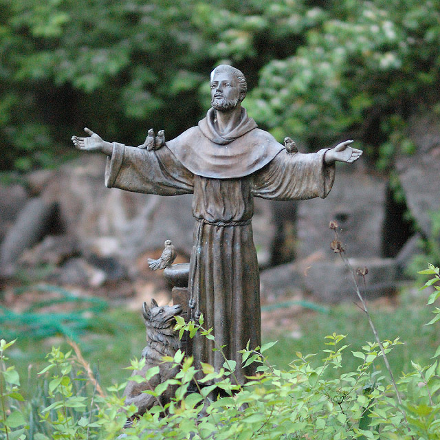 Benedictine Monastery, in Creve Coeur, Missouri, USA - statue of Saint Francis of Assisi