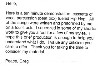 Greg's note