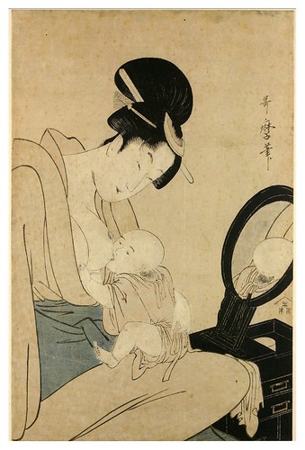 022-Una madre amamanta a su hijo delante de un espejo-Kitagawa Utamaro- © The Trustees of the British Museum