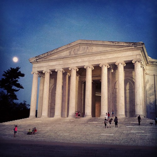 Moon over the Jefferson Memorial