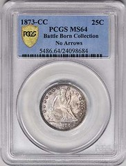 1873-CC No Arrows Quarter