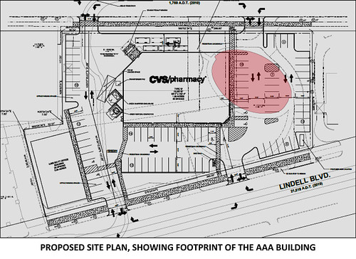 Proposed Site Plan with AAA Building Footprint