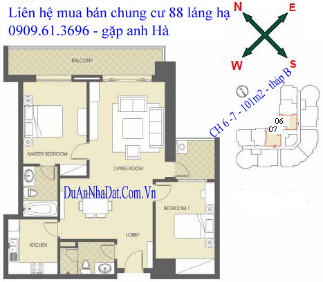 Thiết kế căn hộ số 06 Tháp B chung cư 88 láng hạ | MuaBanNhaDatS.Net