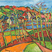 Elmyr de Hory, 'Fauve Landscape,' in the style of Maurice de Vlaminck, ca. 1968, oil on canvas. Collection of Mark Forgy, Photo by Robert Fogt