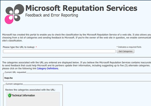 HUP @ Microsoft Reputation Services