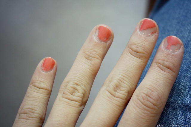chipping coral nails