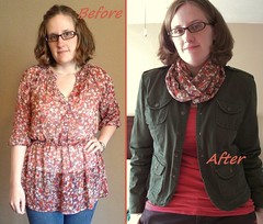Floral Infinity Scarf Before & After