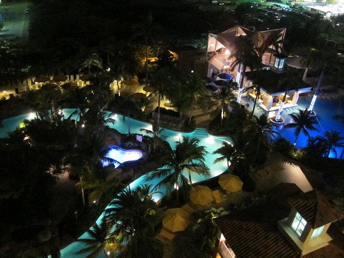 Marriott Aruba Surf Club Pool at Night 2012
