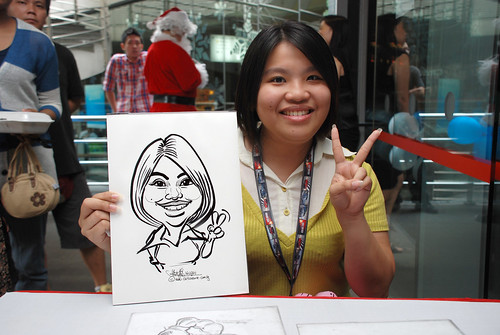 Caricature live sketching for Singapore Suntec City Annual Party - 19