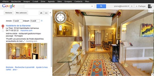 Google Maps avec streetview interieure Hostellerie de la Maronne