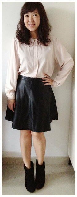 Monki Leather Skirt, Vintage Top