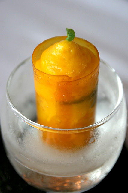 Pre-dessert palate cleanser - mango and lychee