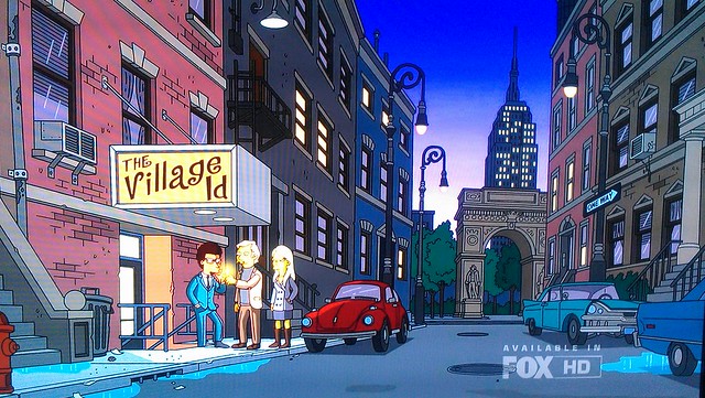 The Village and Washington Square Park on The Simpsons episode "The Ten-Per-Cent Solution"