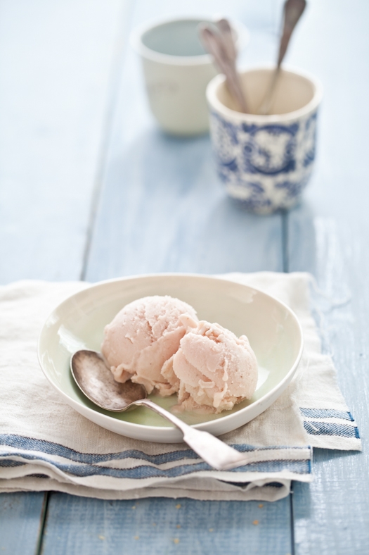 Roasted Peach Lavender Ice Cream 