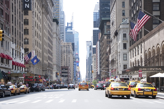 New York Portraits: The View Down Seventh Avenue, in Midtown