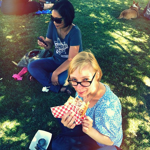 Waffles in the park.