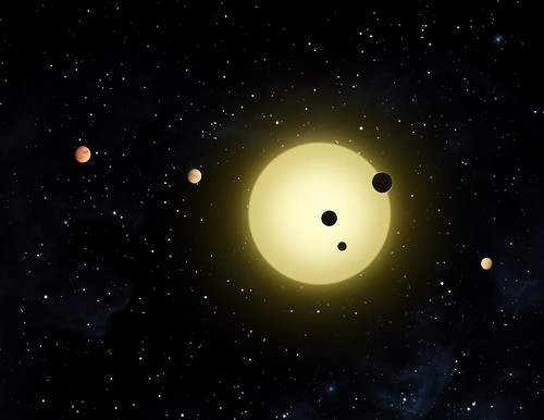 Kepler-11 is a small, cool star around which six planets orbit