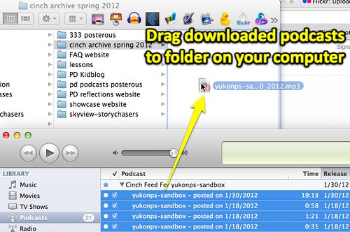 Drag Downloaded Podcasts to a Folder on Your Computer