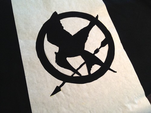 How-To: Hunger Games Mocking Jay Bleach Pen Freezer Paper Stencil T-Shirt
