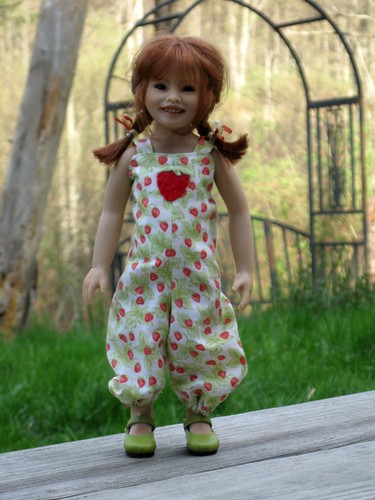 Amelie in Spring Overalls by elizabeth's*whimsies