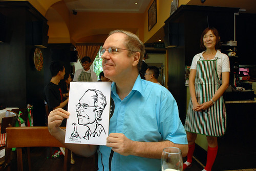 Caricature live sketching at La Noce Italian Restaurant -9