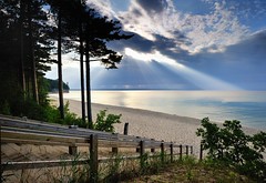 "Crepsucular rays"  Miners beach Pictured Rocks National Lakeshore by Michigan Nut