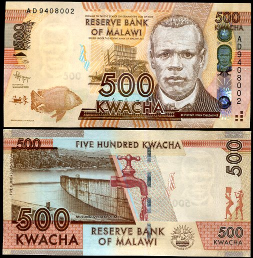 500 Kwacha Malawi 2012