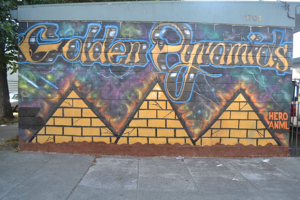 GOLDEN PYRAMIDS, HERO, SELF, ANEML, Street Art, Graffiti, Oakland