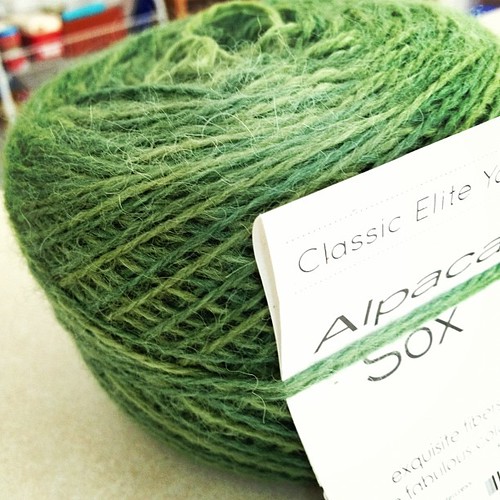 Yarn for Scott's socks. Alpaca Sox in Watercress... has anyone used it?