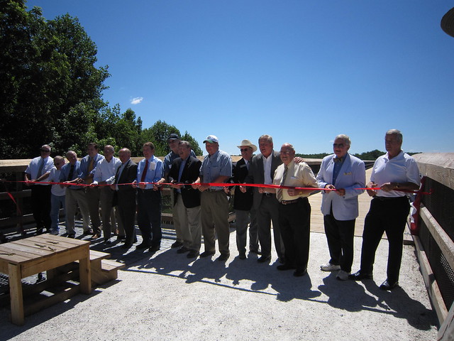 Ribbon Cutting to signify the opening of the bridge.