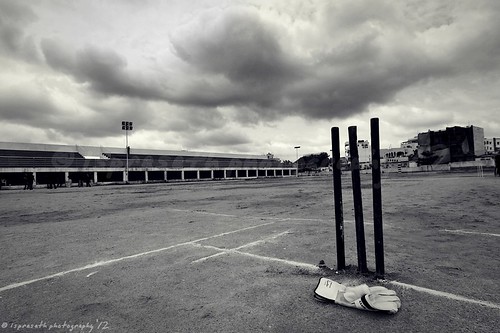 Cricket under monsoon clouds ...