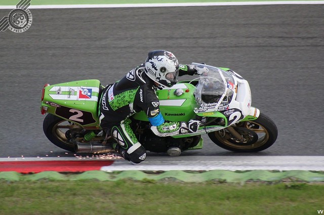 Christian Haquin et la Kawasaki du Hampe Racing Team, un duo étincelant.