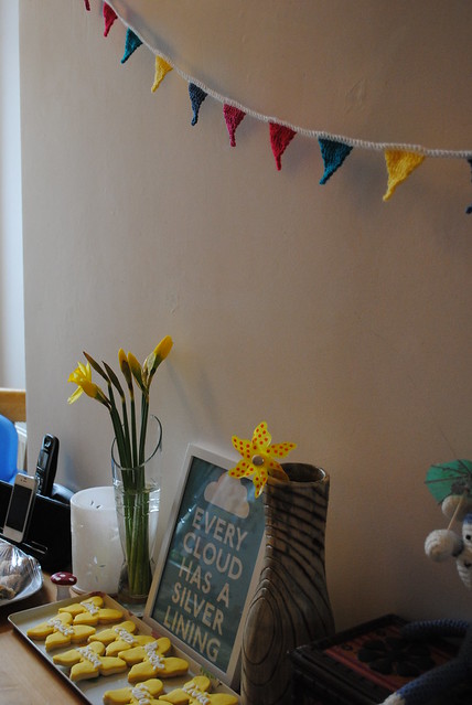 Bunting and daffodils :)