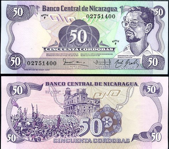 50 Córdobas Nikaragua 1984, Pick 140