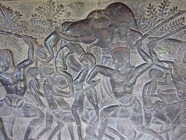 Elephant Eating a Man in Bas Relief